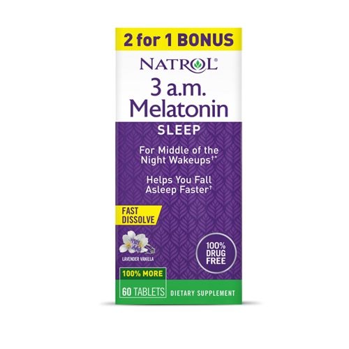 Natrol 3 AM Мелатонин для сна — 60 таблеток Natrol