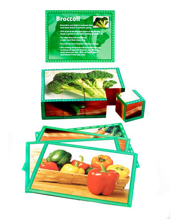 Реальная картина овощи деревянный кубик головоломка 12 шт Stages Learning Materials