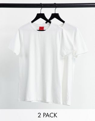 Комплект из 2 белых футболок с круглым вырезом HUGO HUGO Bodywear