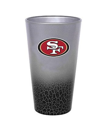 San Francisco 49ers 16 Oz Crackle Pint Glass Memory Company