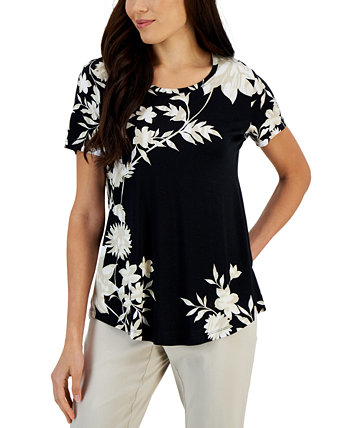 Petite Masked Floral Top, Created for Macy's J&M Collection