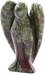 Ouubuuy Crystal Angel Figurines Statues 4 pcs Natural Gemstone Carved Pocket Guardian Angel 1.5 inch for Healing Reiki Spiritual Gift Cute Meditation Office Room Desk Decor Ouubuuy