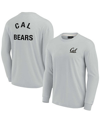 Мужская и женская серая супермягкая футболка с длинным рукавом Cal Bears Fanatics Signature
