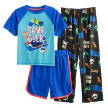 Комплект сна для мальчиков 4–16 лет Cuddl Duds®, состоящий из трех частей: футболка с рисунком, пижамные шорты и пижамные штаны Cuddl Duds
