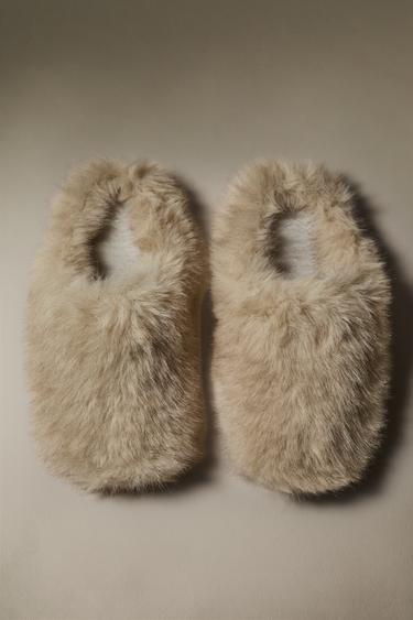 u Тапочки Zara Home FAUX FUR MULE SLIPPERS Zara Home