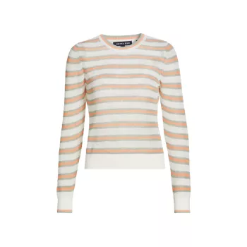 Magellen Striped Linen-Blend Sweater VERONICA BEARD