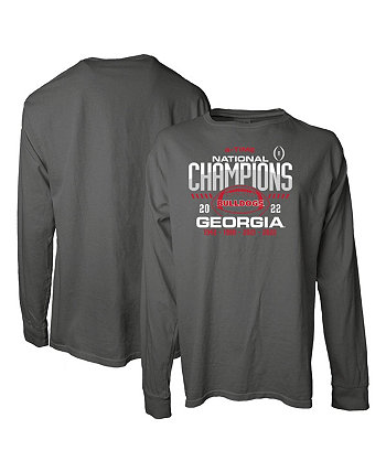 Women's Gray Georgia Bulldogs Four-Time College Football National Champions Overdye Long Sleeve T-shirt Blue 84