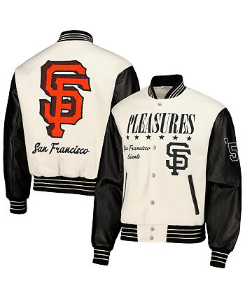 Мужская белая университетская куртка с полной застежкой San Francisco Giants PLEASURES
