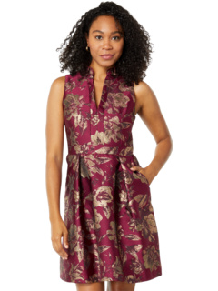 Jacquard Ruffle Neck Fit-and-Flare Vince Camuto