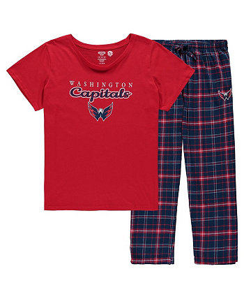 Женский красный комплект из футболки и брюк Washington Capitals Lodge Lodge красного цвета для сна Concepts Sport
