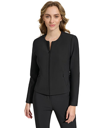 Женская куртка без воротника на молнии спереди Calvin Klein