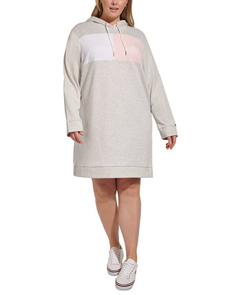 Платье с капюшоном больших размеров с цветными блоками Tommy Hilfiger