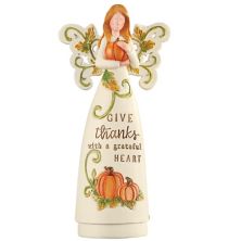 Collections Etc Hand-painted Give Thanks Autumn Pumpkin Decorative Thanksgiving Angel Collections Etc.