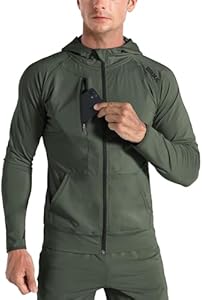 Мужская Ветровка BROKIG Lightweight Running Hoodie с Карманом на Молнии BROKIG