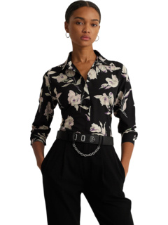 Рубашка из крепдешина Petite классического кроя с цветочным принтом LAUREN Ralph Lauren