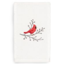 Linum Home Textiles Christmas Cardinal Embroidered Luxury Turkish Cotton Hand Towel Linum Home