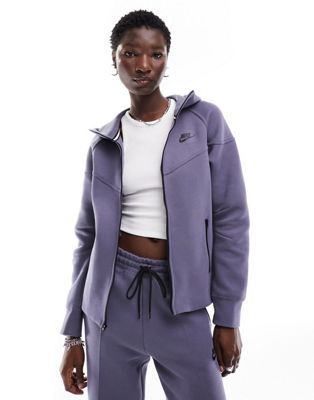 Женский худи на молнии Nike Tech Fleece в сером цвете Nike