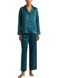 Атласный пижамный комплект с длинным рукавом и воротником-стойкой Ralph Lauren