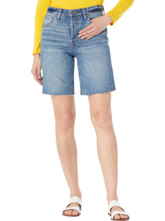 Margot High-Rise Long Shorts-Hidden Button Raw Hem KUT from the Kloth