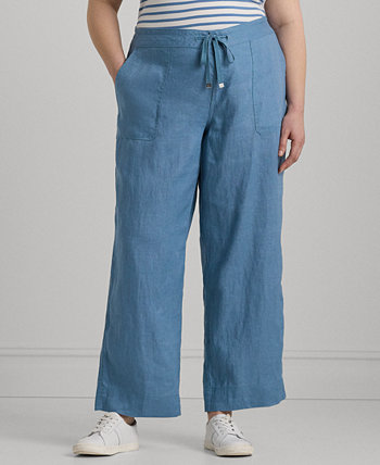 Plus Size Linen Drawstring Pants LAUREN Ralph Lauren