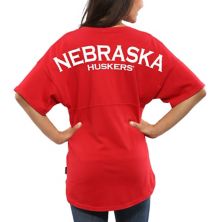 Женская футболка оверсайз Scarlet Nebraska Cornhuskers Spirit Jersey Spirit Jersey