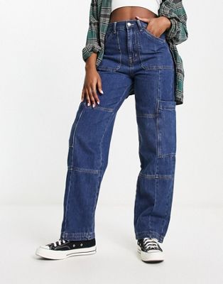Темные широкие джинсы в стиле практичности Signature 8 Signature 8