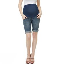 Maternity Pokkori Over-the-Belly Jean Shorts Pokkori