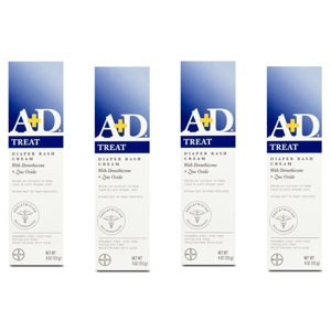 4 Pack A+D Diaper Rash Cream with Aloe Diaper Rash Cream 4 Oz Each A+D