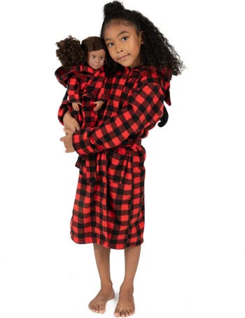 Флисовый халат из флиса для девочек и кукол Leveret