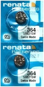 Серебряные оксидные батарейки 364 SR621SW, 1.55В, 19 мАч, набор 2 шт. Renata Batteries