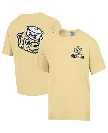 Мужская футболка с рваным логотипом Michigan Wolverines из кукурузы в винтажном стиле Comfortwash