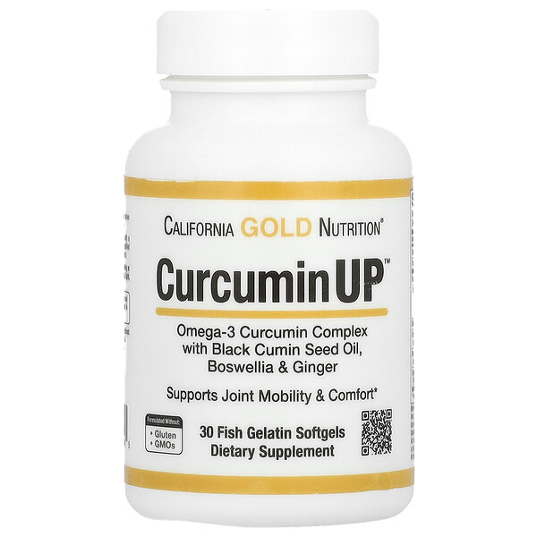 CurcuminUP, Омега 3-6-9 - 30 желатиновых капсул - California Gold Nutrition California Gold Nutrition