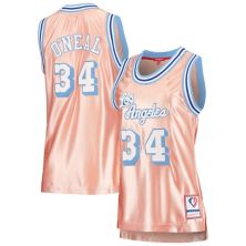 Women's Mitchell & Ness Shaquille O'Neal Pink Los Angeles Lakers 75th Anniversary Rose Gold 1996 Swingman Jersey Mitchell & Ness