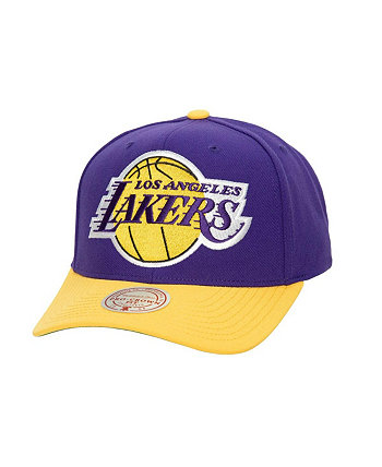 Men's Purple, Gold Los Angeles Lakers Soul XL Logo Pro Crown Snapback Hat Mitchell & Ness