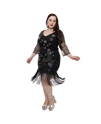 Plus Size 1920s Margaux Flapper Dress Smak Parlour