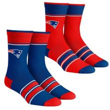 Unisex Rock Em Socks New England Patriots Multi-Stripe 2-Pack Team Crew Sock Set Unbranded
