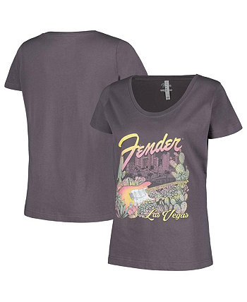 Женская темно-серая футболка Fender Las Vegas с круглым вырезом Mad Engine