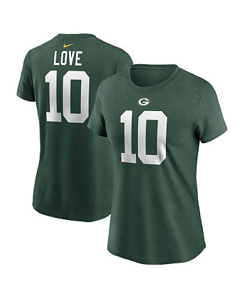 Женская футболка Jordan Love Green Green Bay Packers с именем и номером игрока Nike