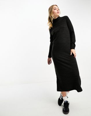 Черное вязаное платье макси с высоким воротником Vero Moda VERO MODA