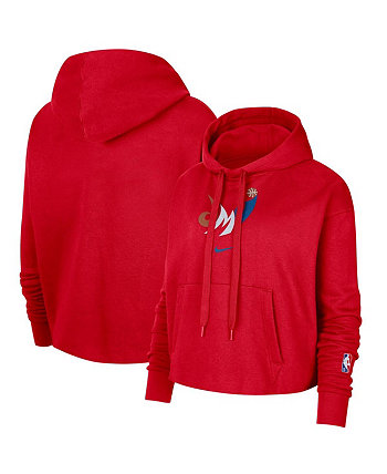 Женская красная укороченная худи с логотипом Washington Wizards 2021/22 City Edition Essential Logo Nike