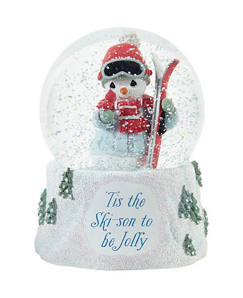 Tis The Ski-Son To Be Jolly Annual Snowman Смола, стеклянный музыкальный снежный шар Precious Moments