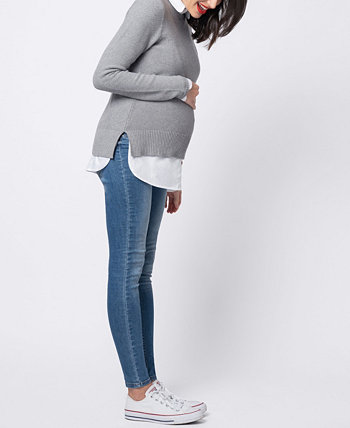 Women's Mock Shirt Cotton Mix Maternity and Nursing Sweater Seraphine