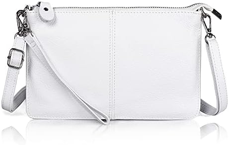 Сумка кросс-боди befen Genuine Leather Wristlet Clutch Wallet Purses Small Crossbody Bags Shoulder Handbag for Women, Silver Zipper Befen