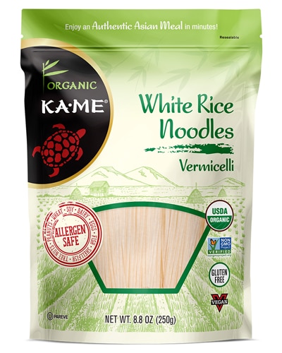 KA-ME Органическая лапша из белого риса – вермишель – 8,8 унции KA-ME
