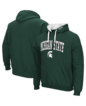 Мужской зеленый пуловер с капюшоном Michigan State Spartans Big and Tall Arch & Logo 2.0 Colosseum