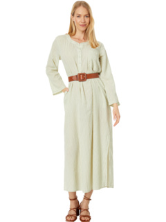 Мини-платье в полоску из марли с закатанными рукавами и полосками на пуговицах Mod-o-doc