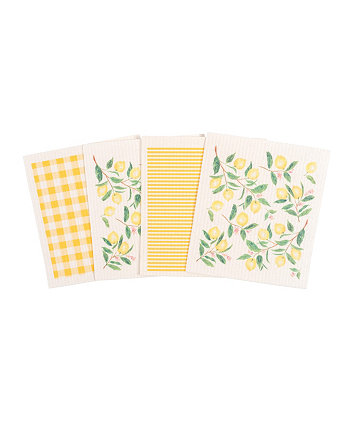 Шведские салфетки для посуды, лимонные, набор из 4 шт. KAF Home