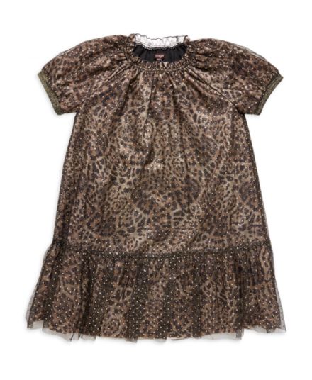 Маленькая девочка & amp; Платье для девочек Naomi с леопардовым принтом Imoga