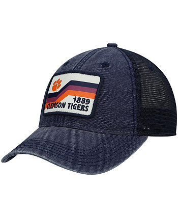 Men's Navy Clemson Tigers Sun & Bars Dashboard Trucker Snapback Hat Legacy Athletic