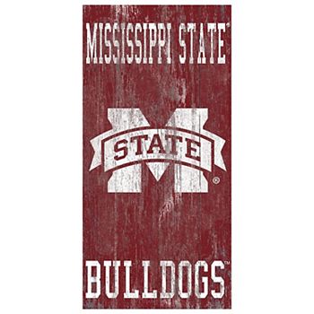 Деревянная настенная табличка с логотипом Mississippi State Bulldogs 30 см x 15 см Fan Creations